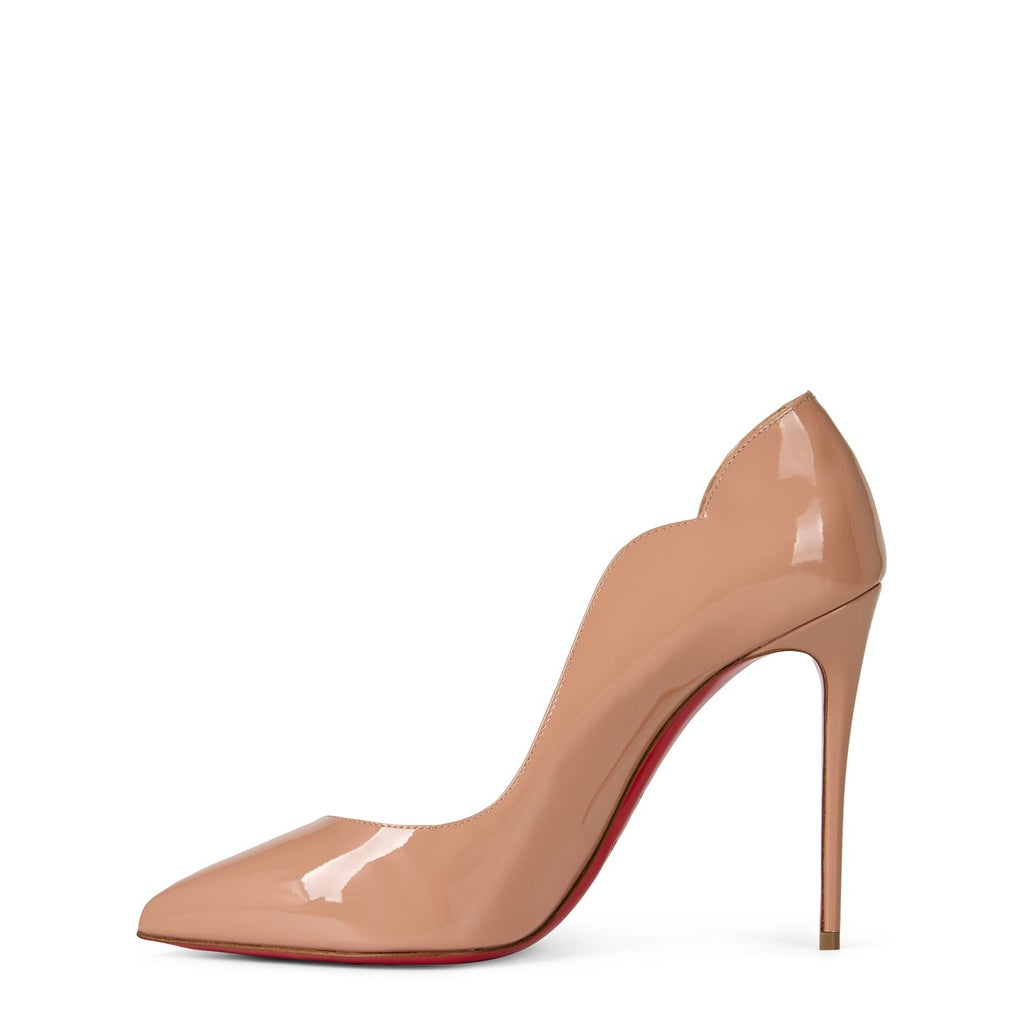 Ladies' Scalloped Edge Patent Red-Sole Pumps
