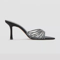 Ladies' Pointed Toe Crystal-Embellished Heel Slides