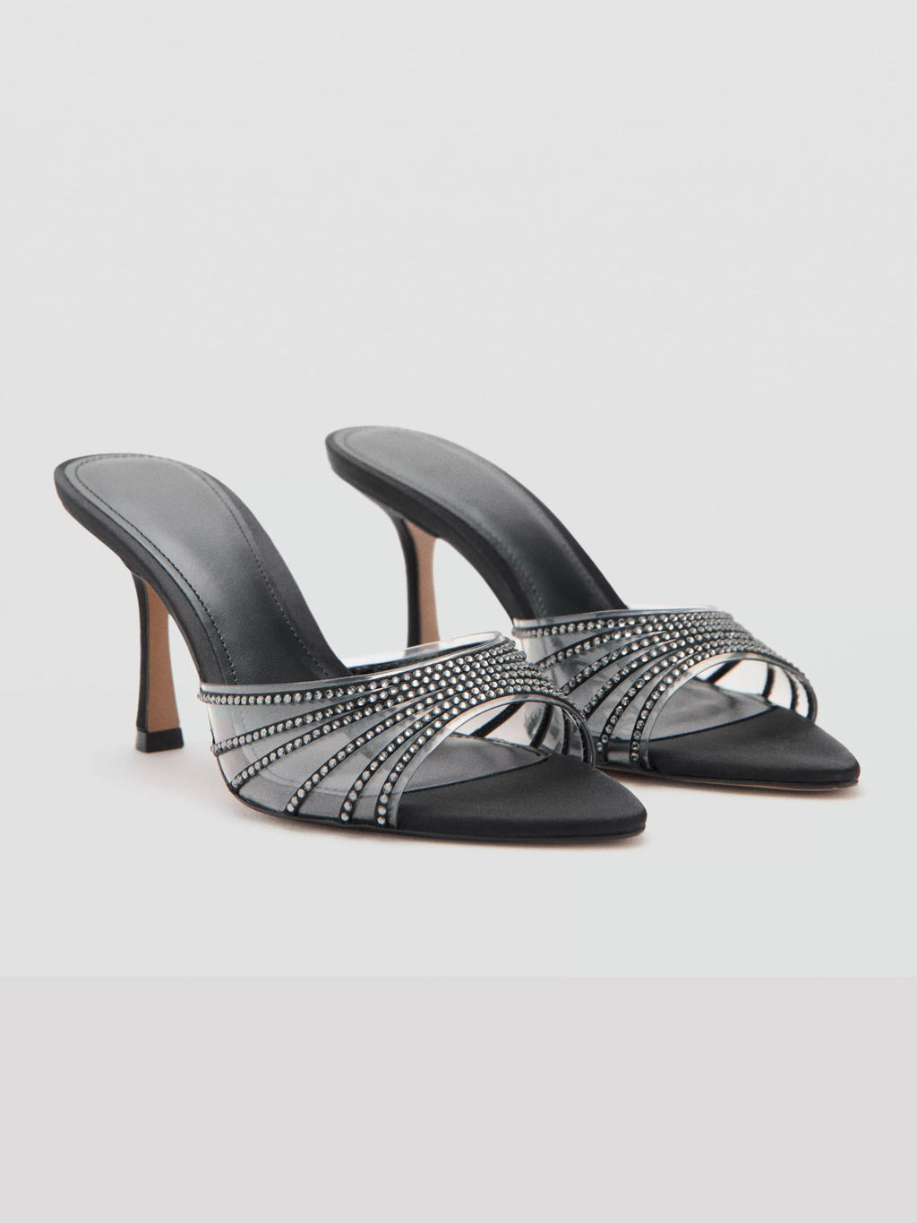 Ladies' Pointed Toe Crystal-Embellished Heel Slides