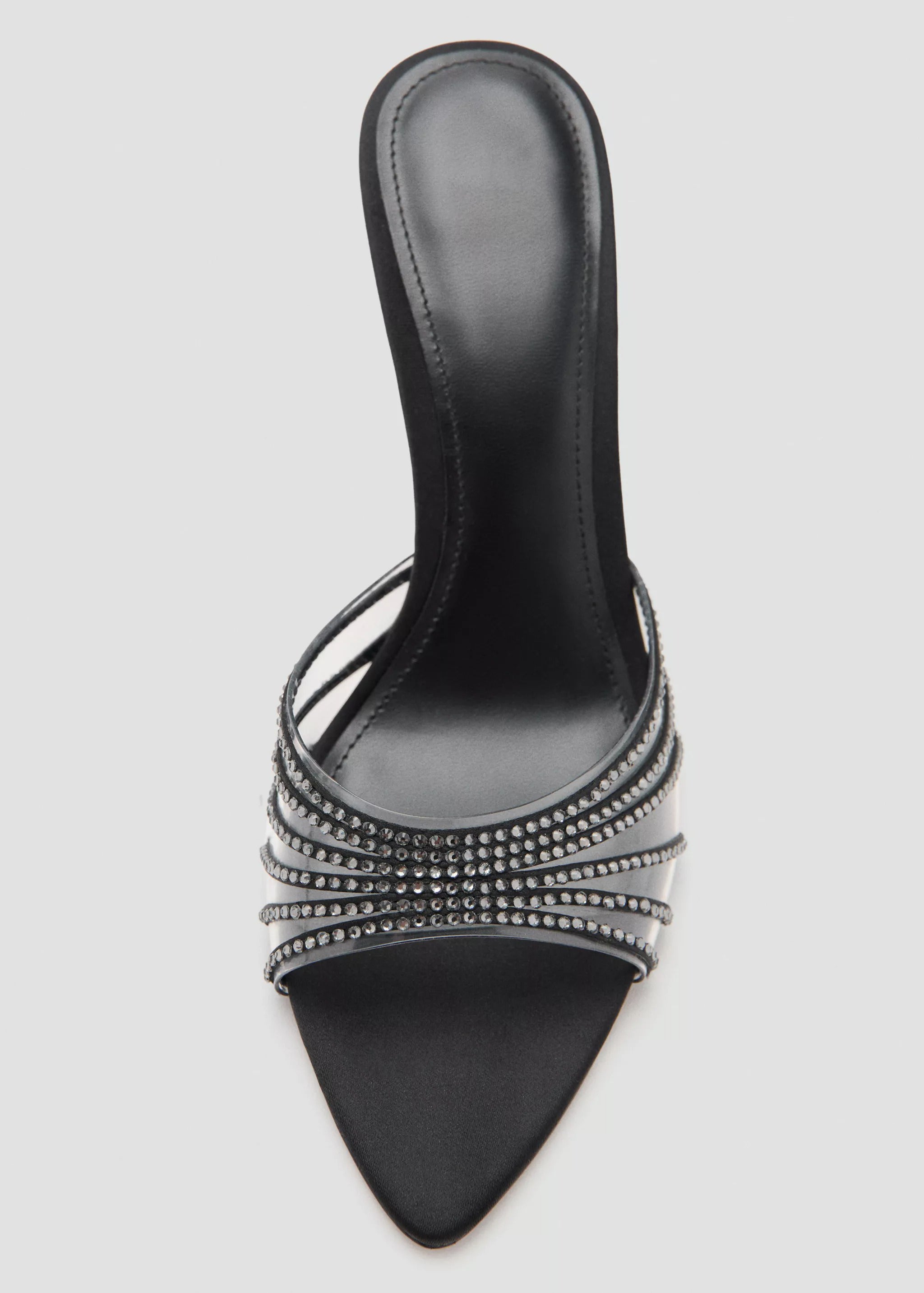 Ladies' Pointed Toe Crystal-Embellished Heel Slides