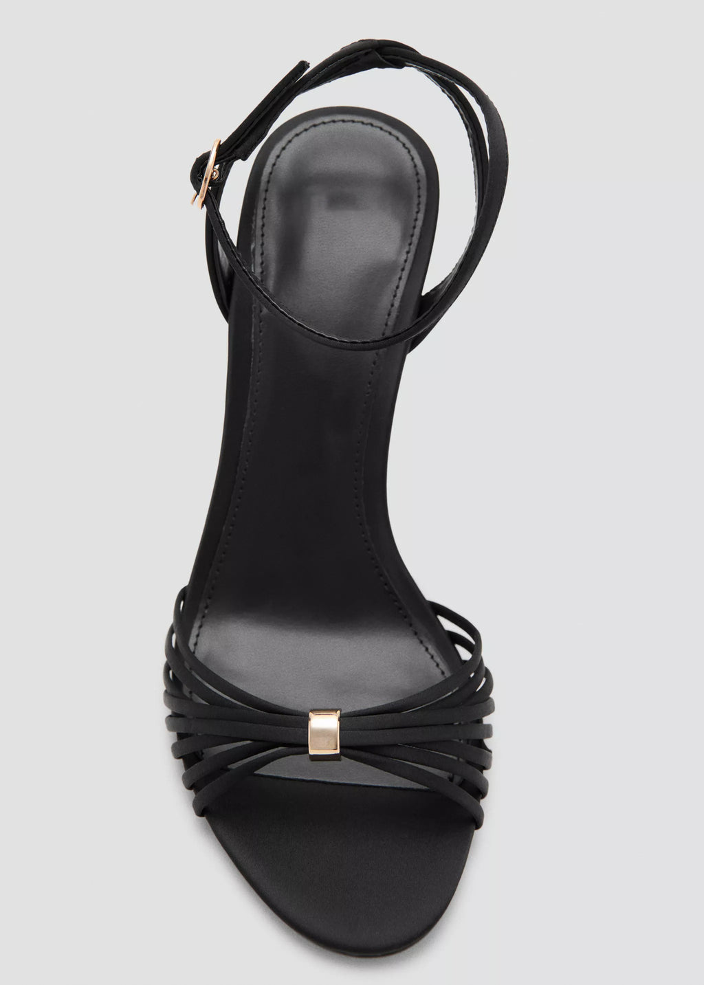Women's Black Multi-Strap Ankle Strap Stiletto Heel Sandals