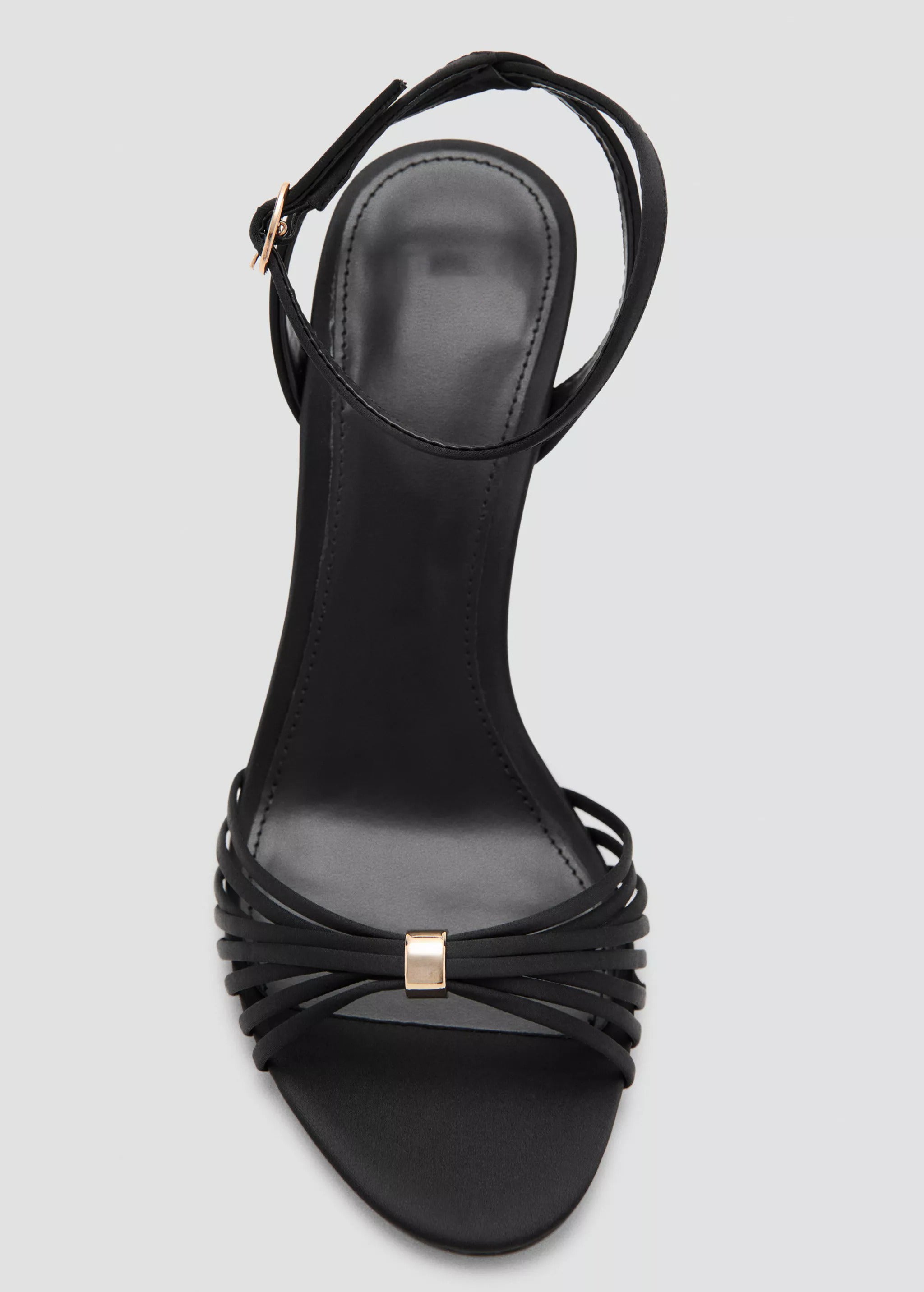 Women's Black Multi-Strap Ankle Strap Stiletto Heel Sandals