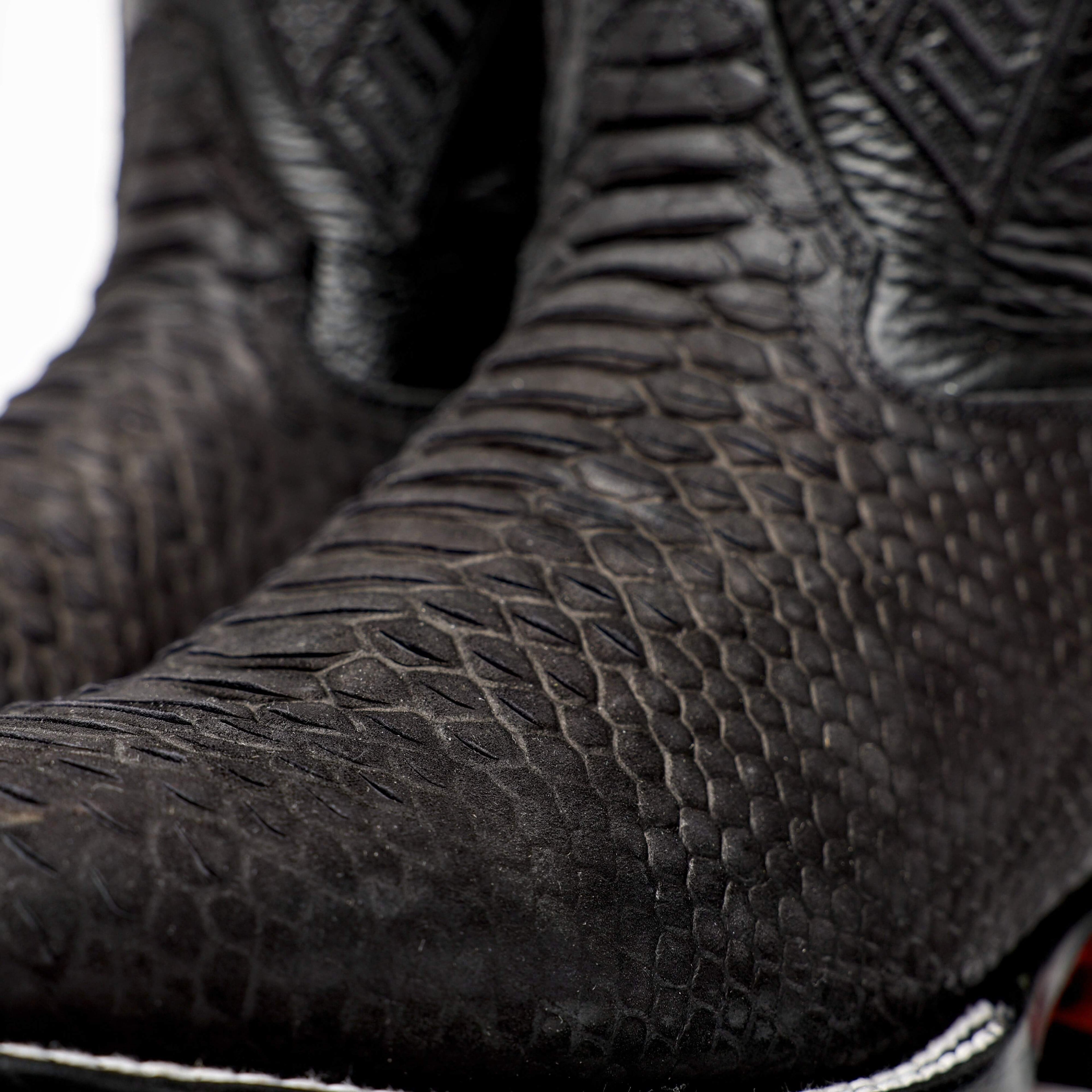 Matte Black Python Leather Boots