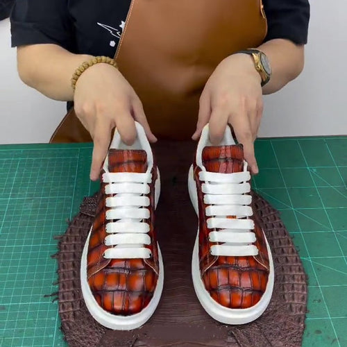 Brown Alligator Sneakers