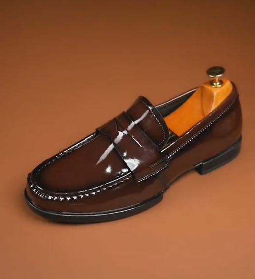 Glossy Slip-On Dress Shoes
