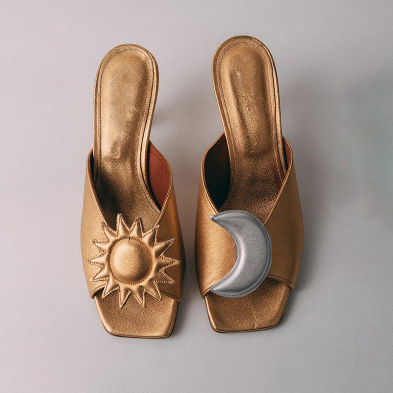 Sun and Crescent Moon Heel