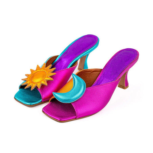Sun and Crescent Moon Heel