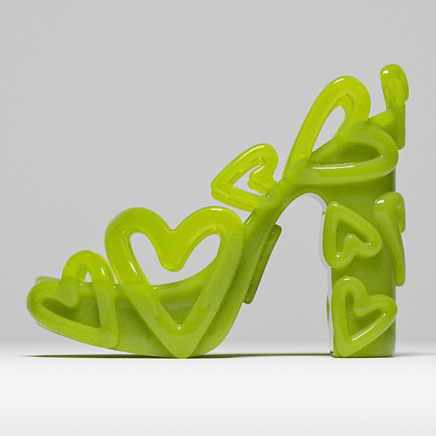Ladies' Bold 3D Heart Design Open-Toe Heeled Sandals