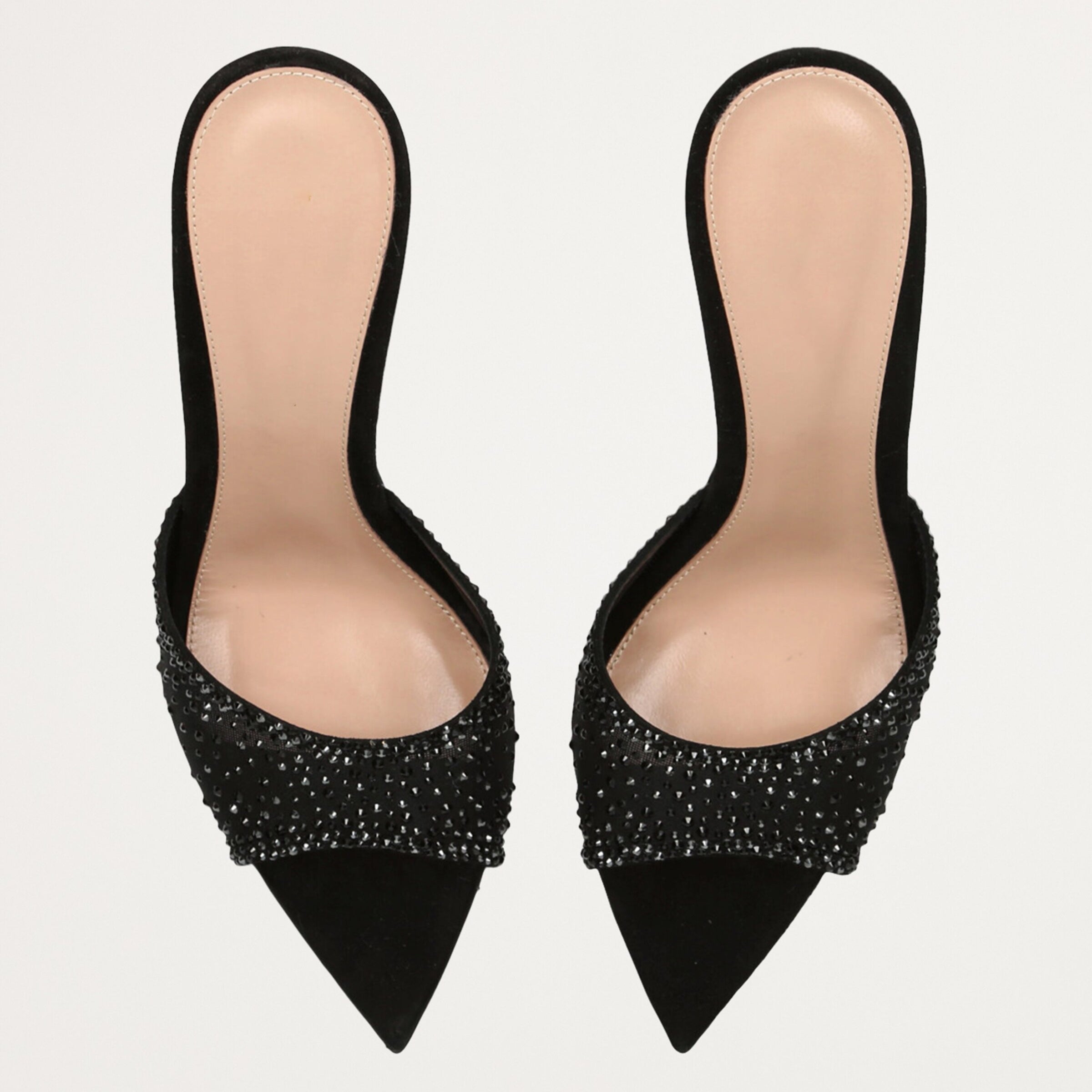Ladies' Rhinestone Mesh Peep-Toe Mules