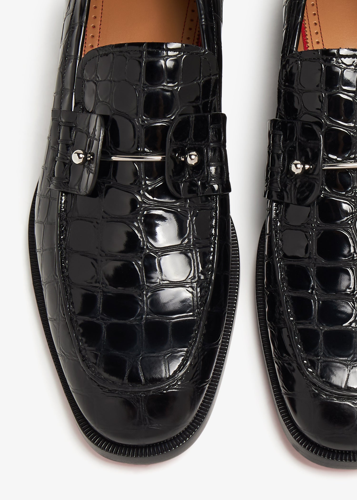 Men's Crocodile Embossed Horsebit Loafers