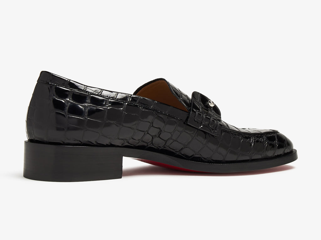 Men's Crocodile Embossed Horsebit Loafers