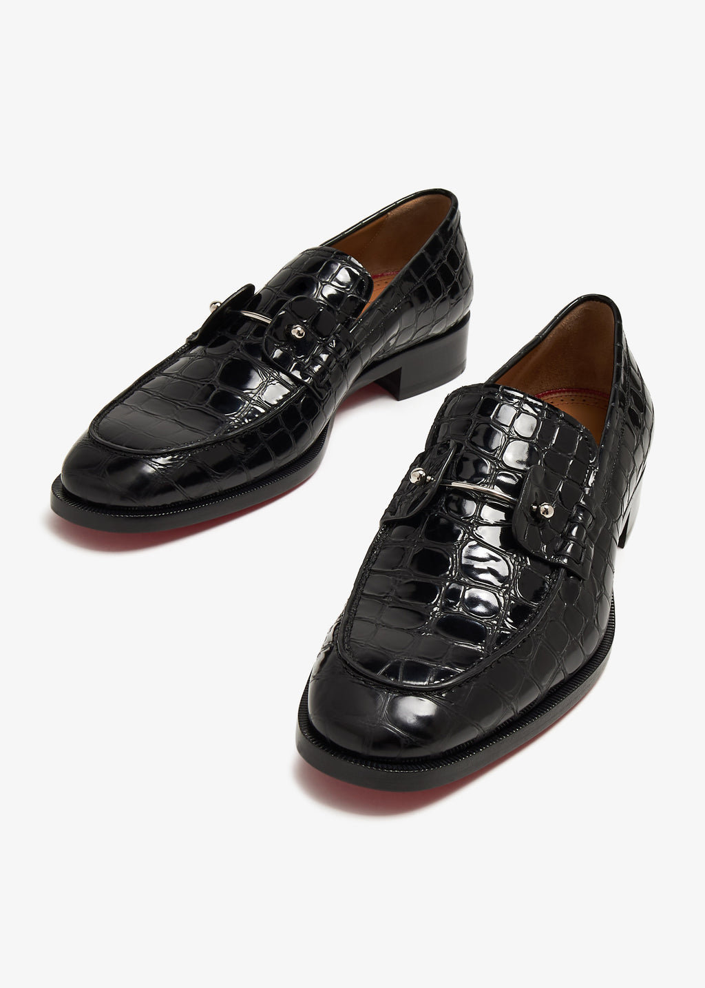 Men's Crocodile Embossed Horsebit Loafers