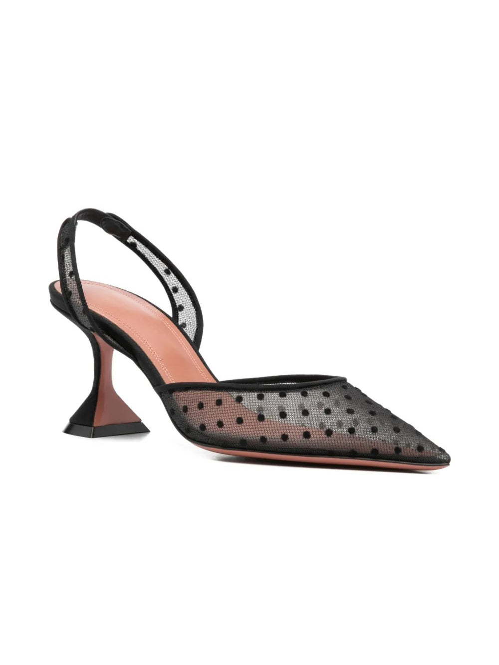 Ladies' Polka Dot Mesh Slingback Pumps