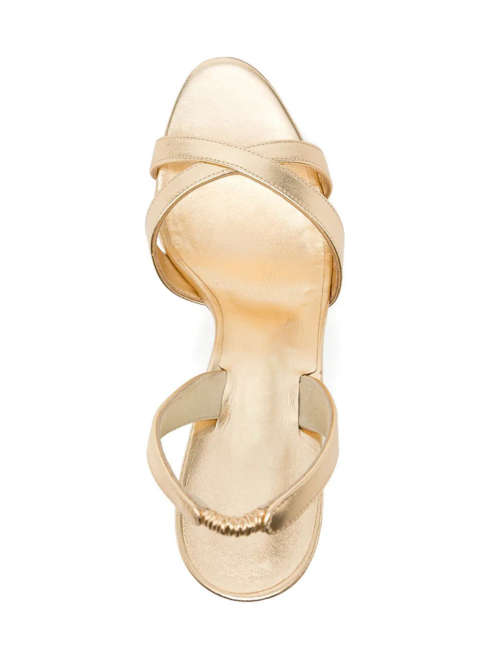 Ladies' Metallic Crisscross Slingback Stiletto Sandals