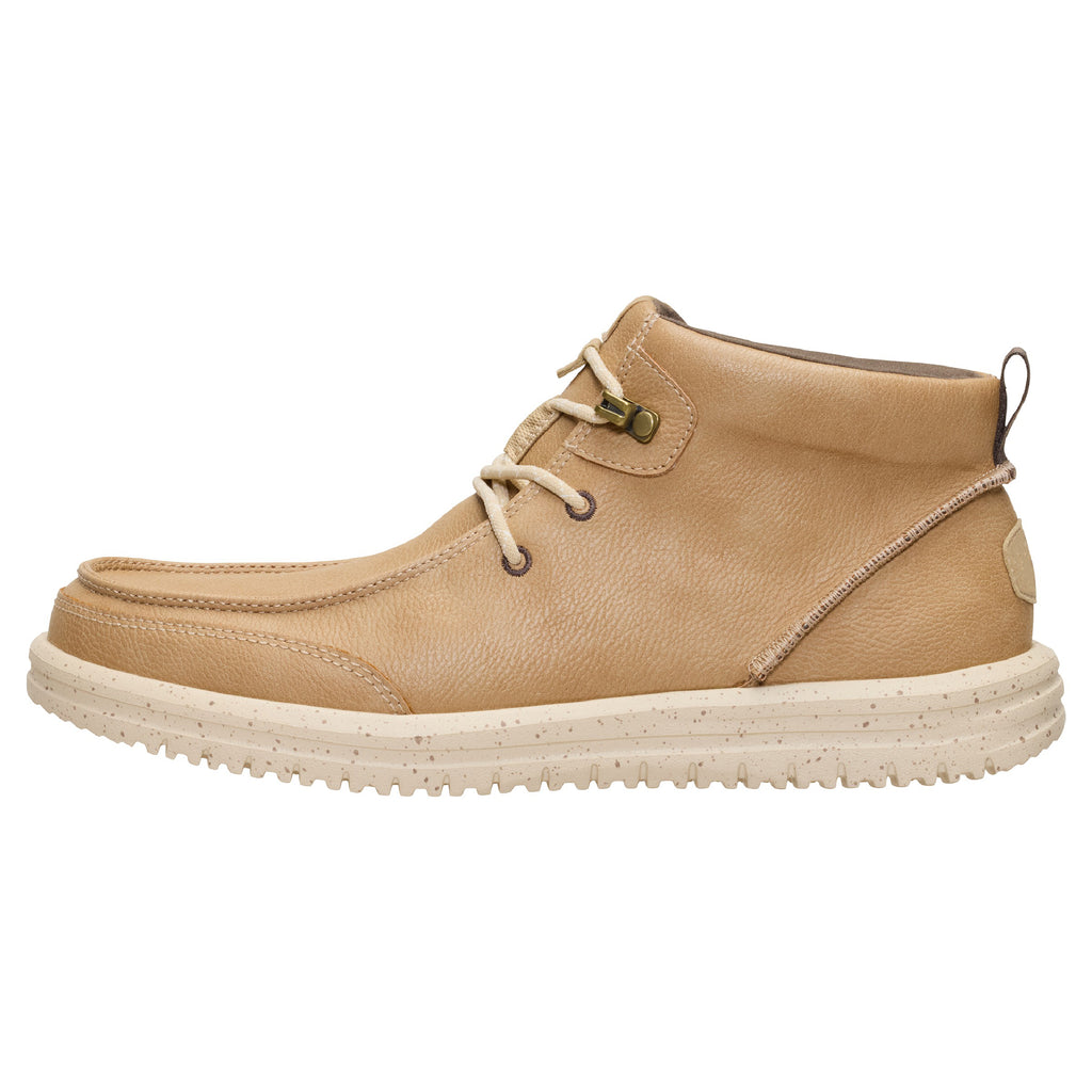 Beige Pebbled Moc-Toe Chukka Boots｜Lightweight