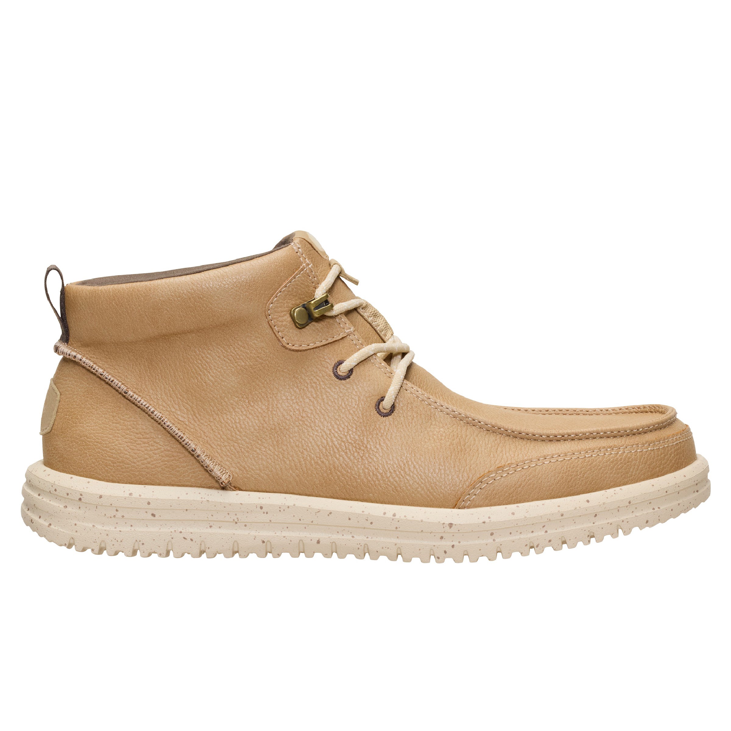Beige Pebbled Moc-Toe Chukka Boots｜Lightweight