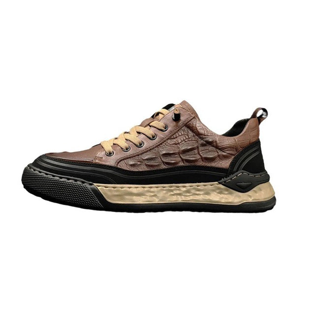 Men's Embossed Crocodile Leather Sneakers