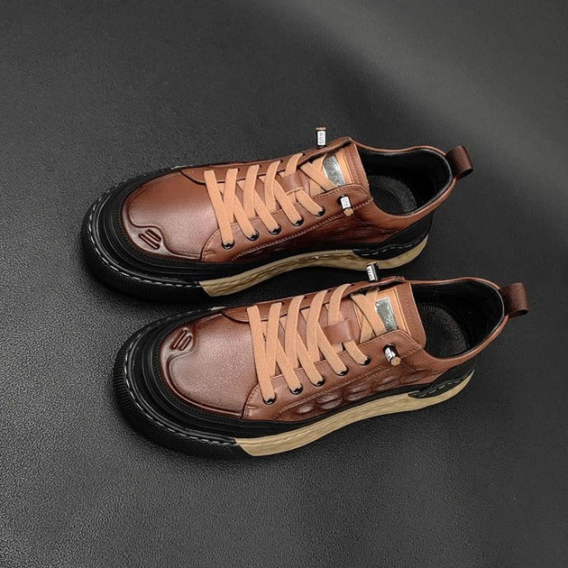 Men's Embossed Crocodile Leather Sneakers