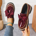 Ladies' Patent Bow Chunky Loafers