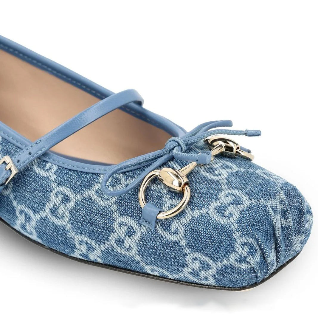 Ladies' Embellished Horsebit Detail Ballerina Flats