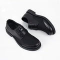 Leather & Mesh Lace-Free Casual Shoes