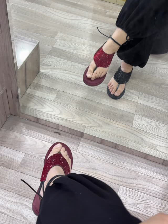 Women's Rhinestone T-Strap Flat Sandals