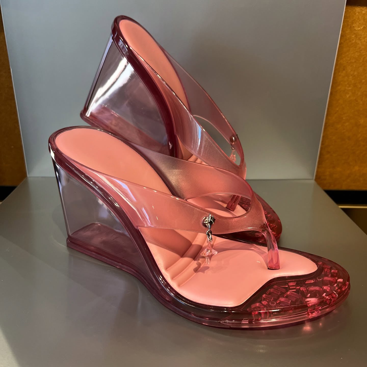 Women's Transparent Jelly Wedge Flip-Flop Sandals