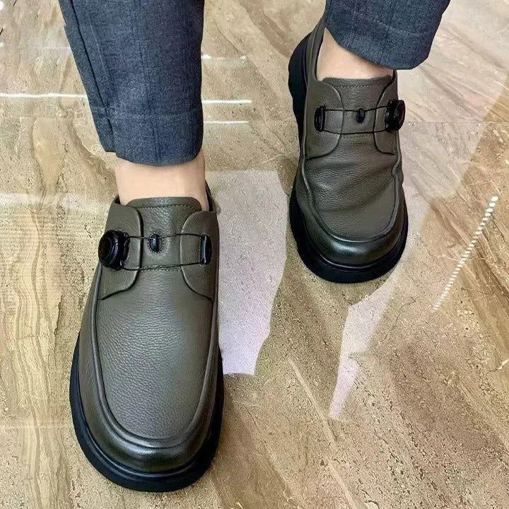 Men's Quick-Release Buckle Leather Loafers