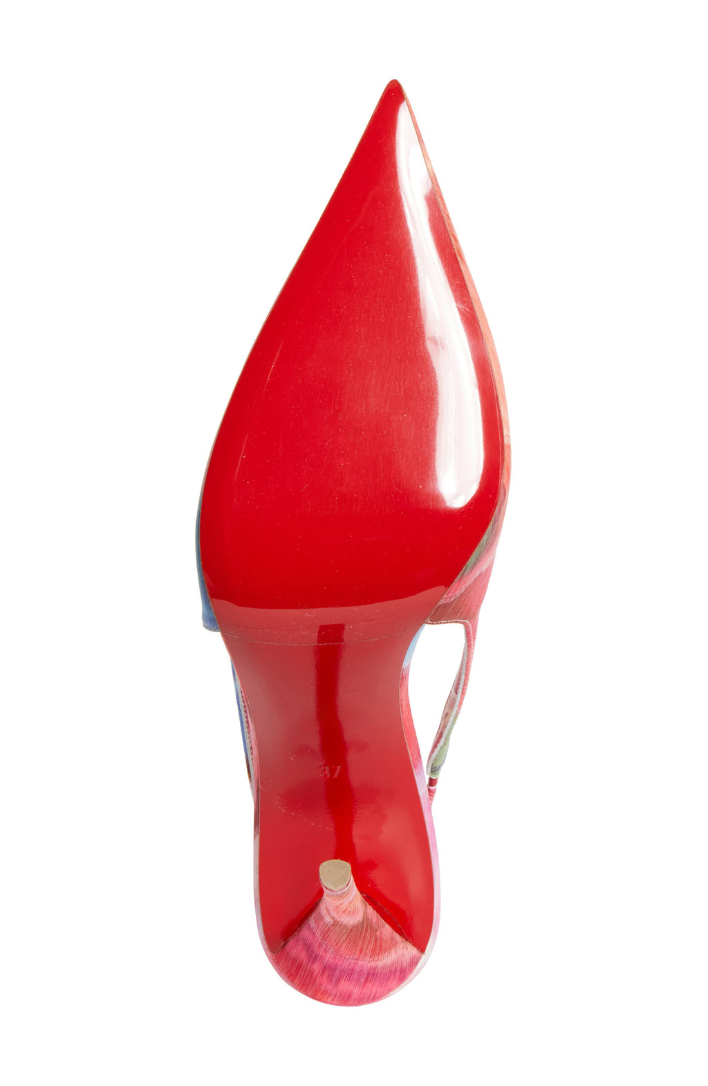 Ladies' Red-Sole Watercolor Flower Stiletto Heels