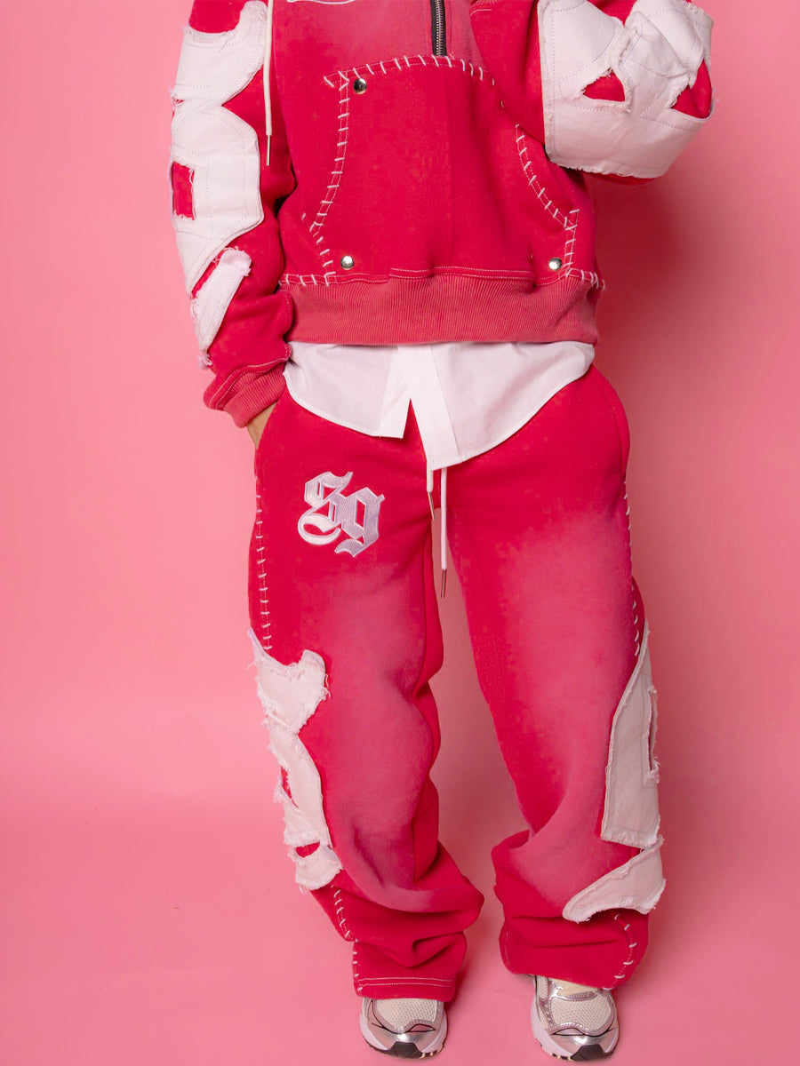 Hooded Embroidered Drawstring Waist Two Pieces Set