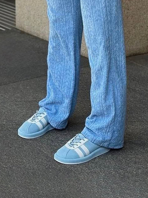 Ladies' Suede Lace-Up Mule Platform Sneakers