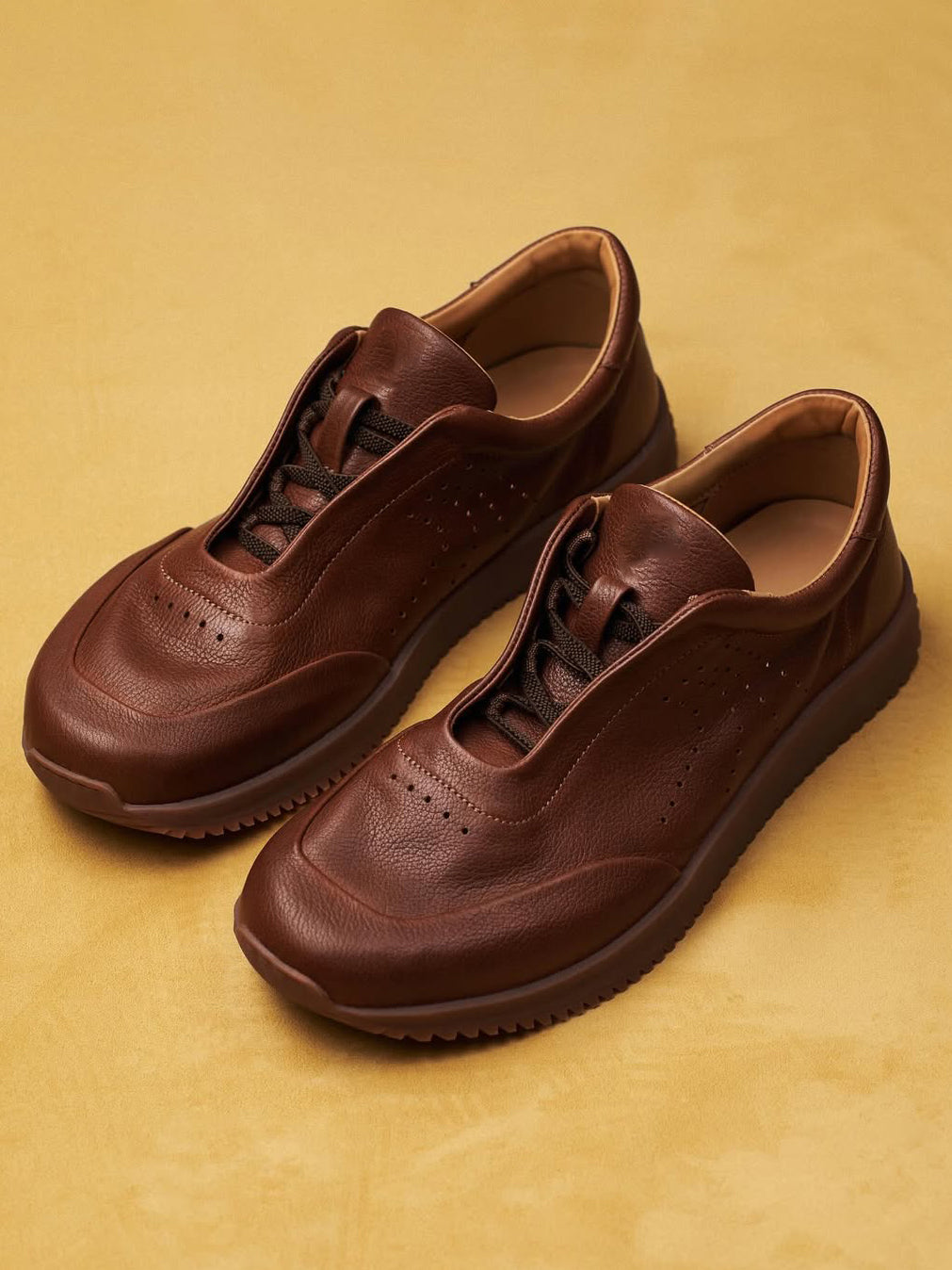 Men's Genuine Leather Breathable Casual Sneakers