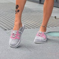 Ladies' Suede Lace-Up Mule Platform Sneakers