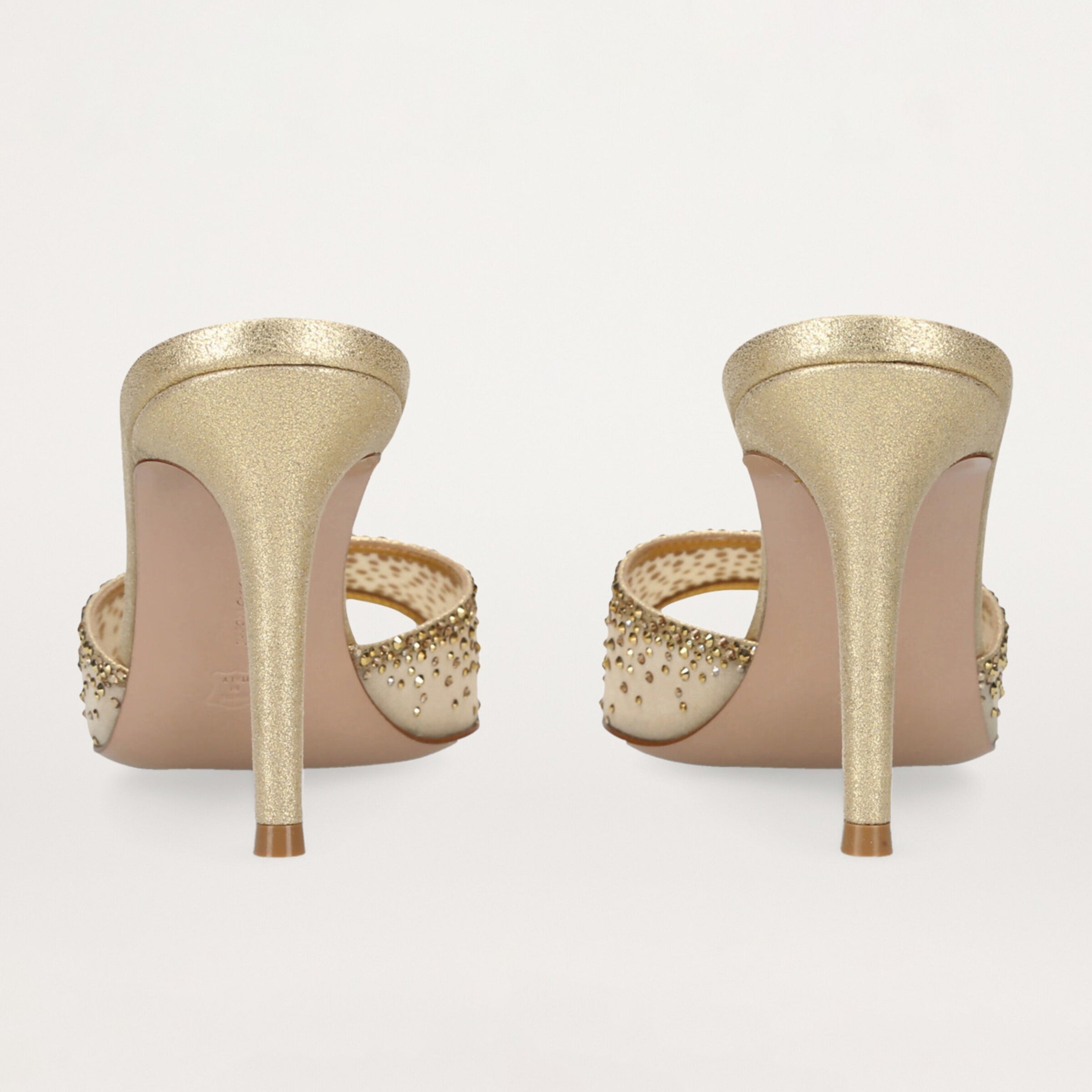 Ladies' Rhinestone Mesh Peep-Toe Mules