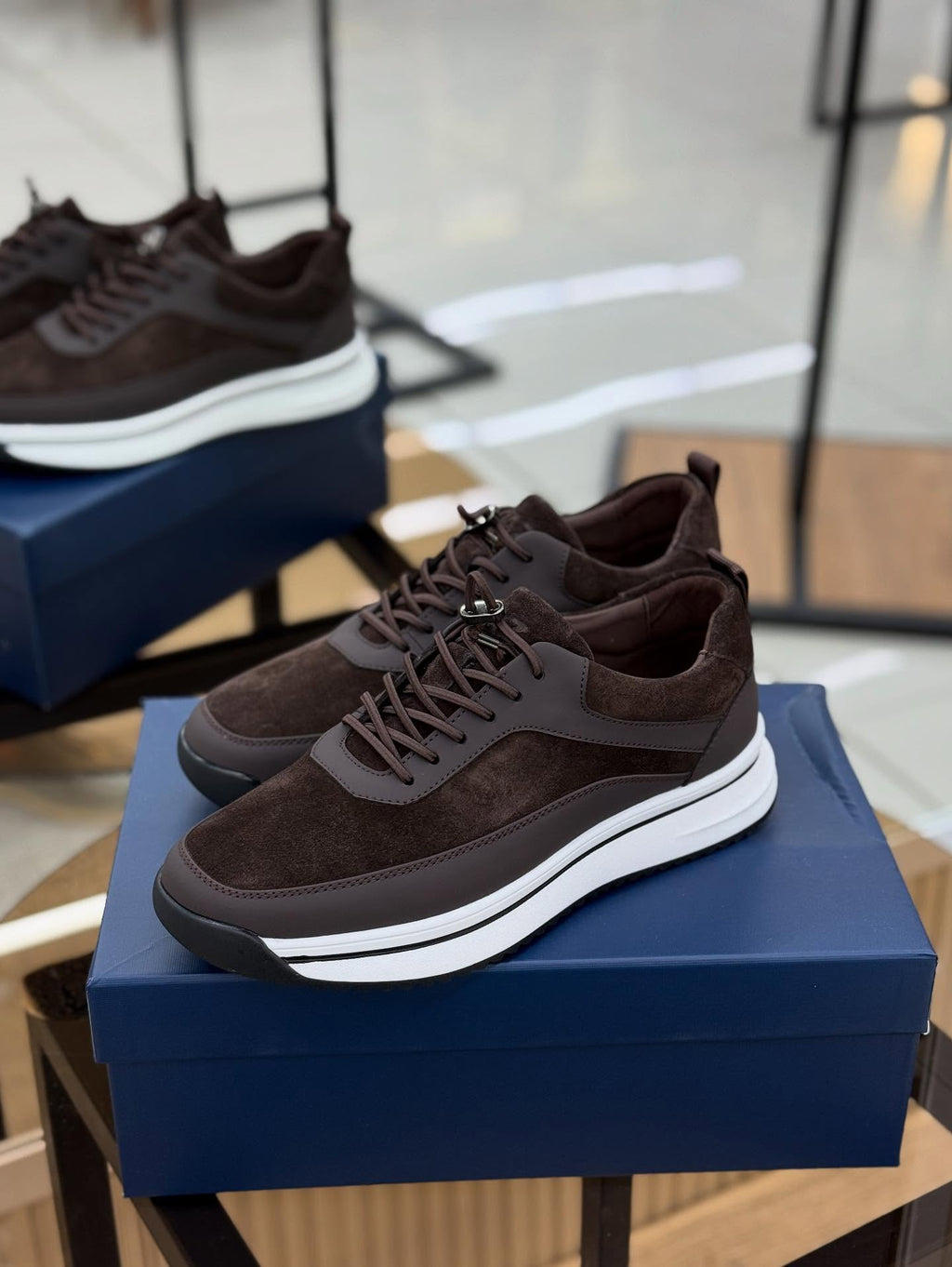 Men's Suede & Leather Platform Sneakers