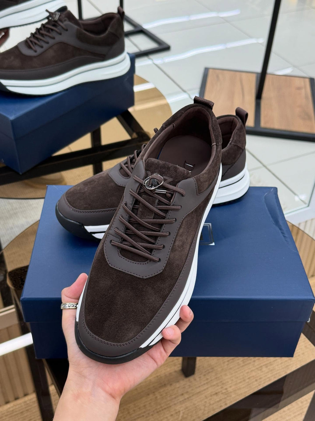 Men's Suede & Leather Platform Sneakers