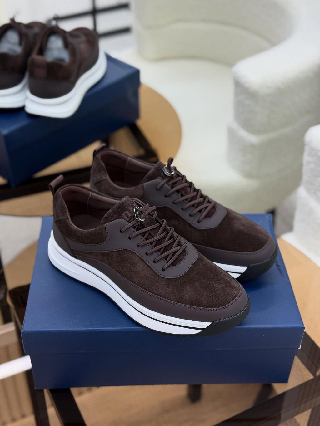 Men's Suede & Leather Platform Sneakers