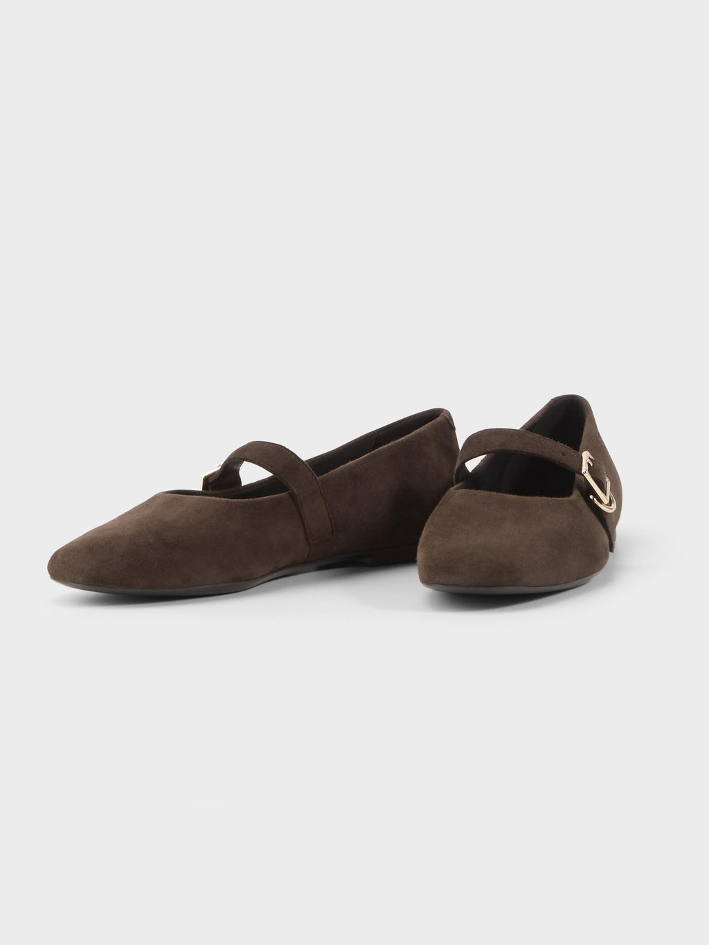 Ladies' Suede Mary Jane Square-Toe Flats