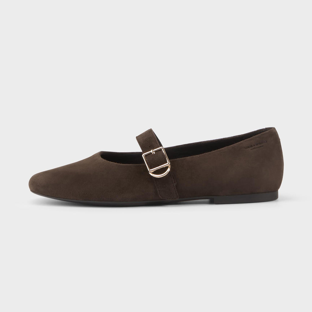 Ladies' Suede Mary Jane Square-Toe Flats