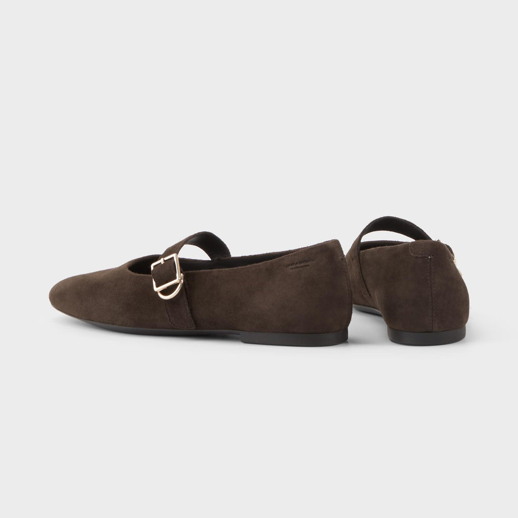 Ladies' Suede Mary Jane Square-Toe Flats