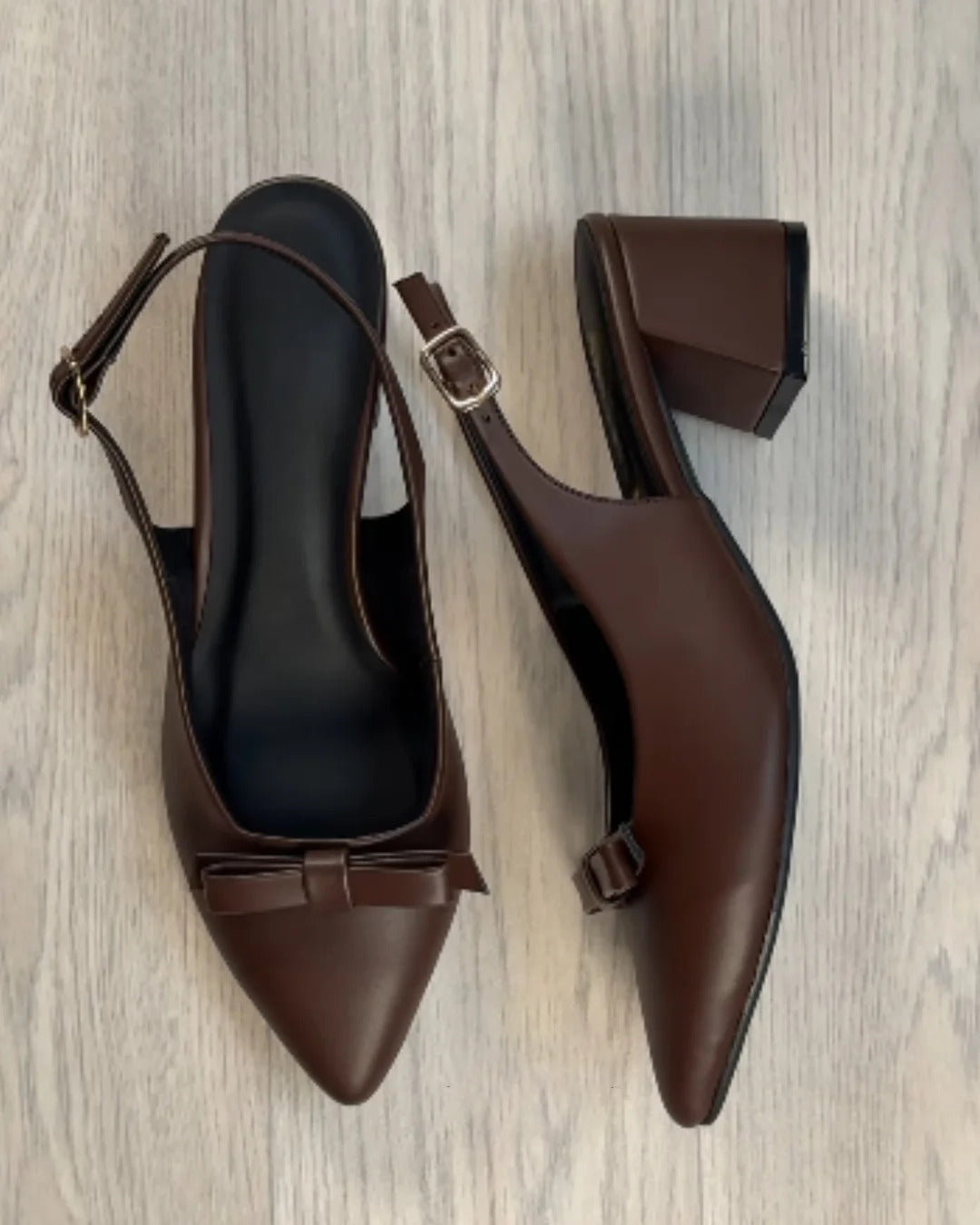 Ladies' Bow Slingback Block Heel Pumps