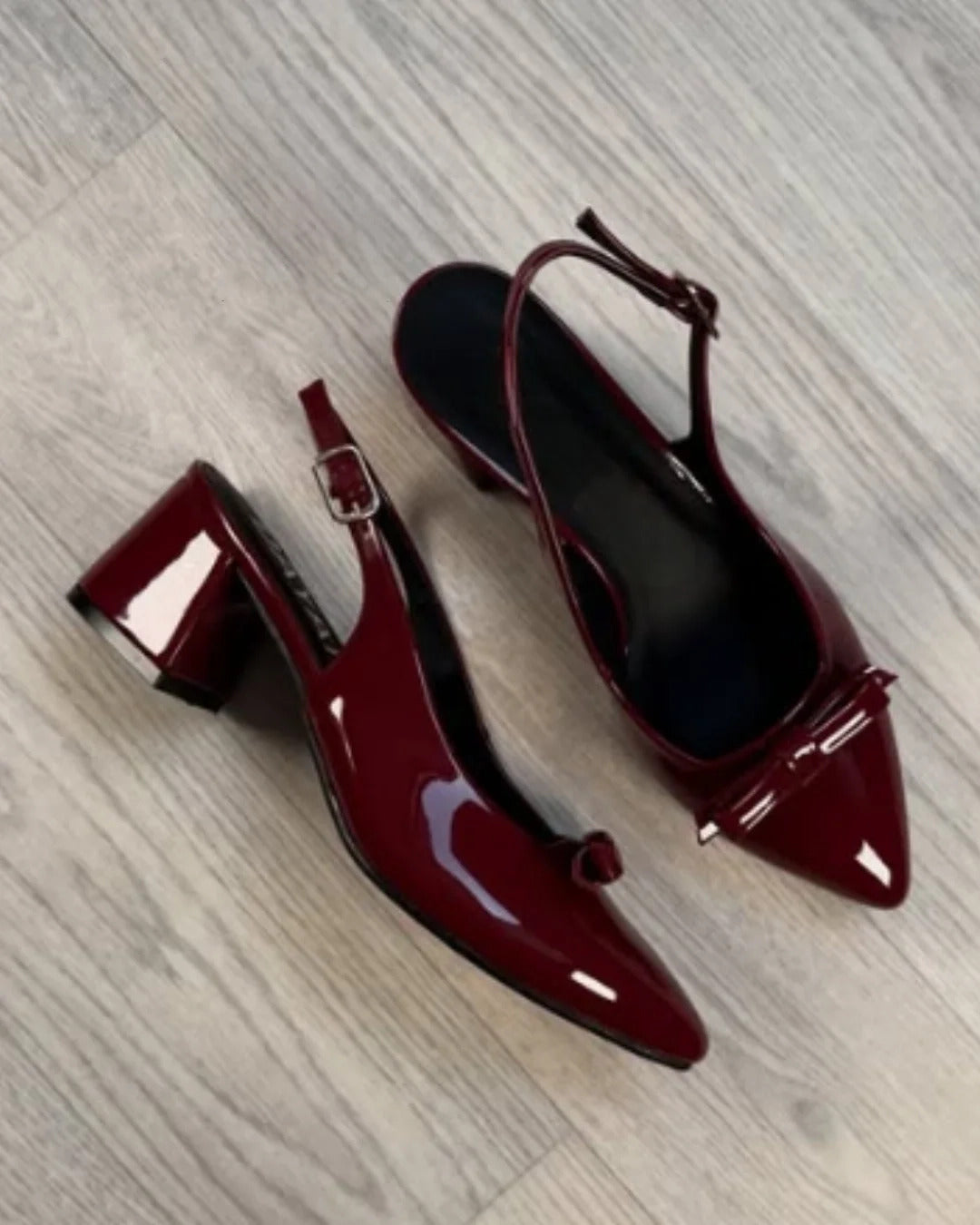 Ladies' Bow Slingback Block Heel Pumps