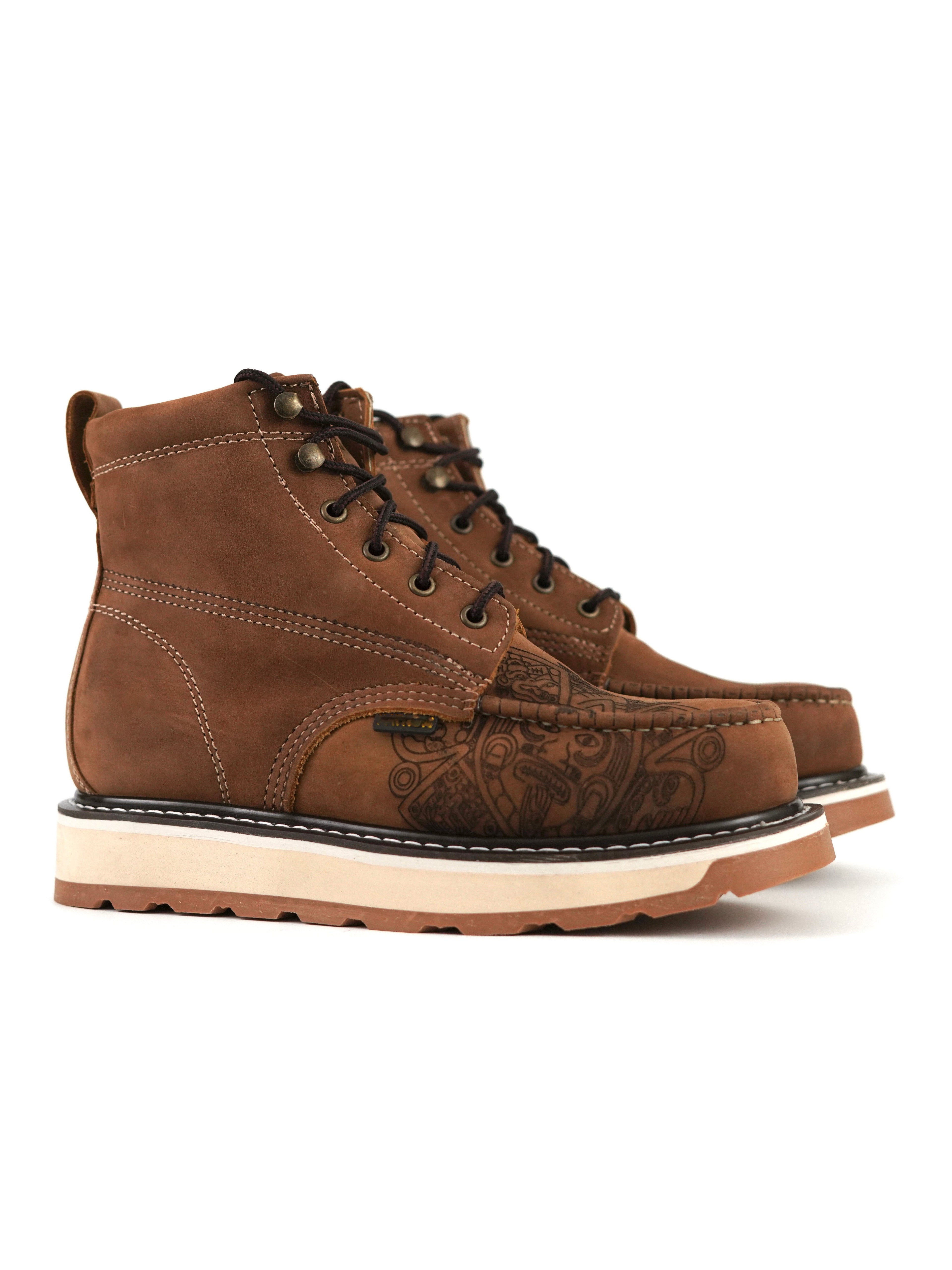 Men's Moc-Toe Leather Work Boots