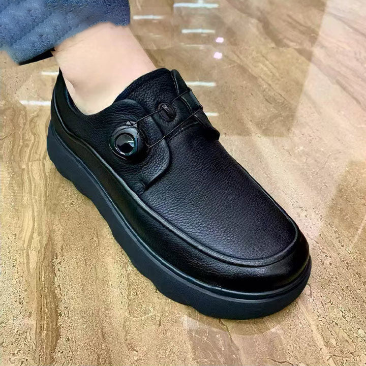 Men's Quick-Release Buckle Leather Loafers