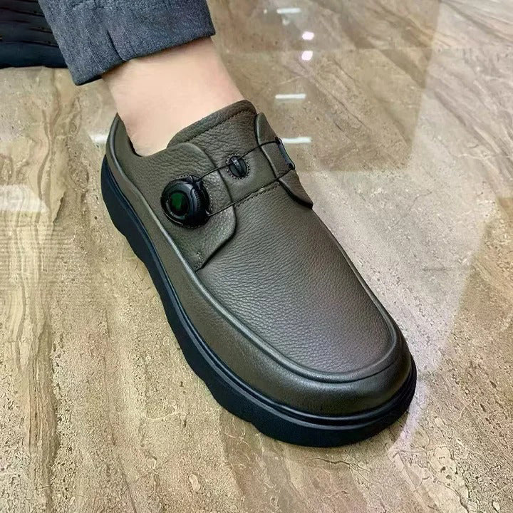 Men's Quick-Release Buckle Leather Loafers