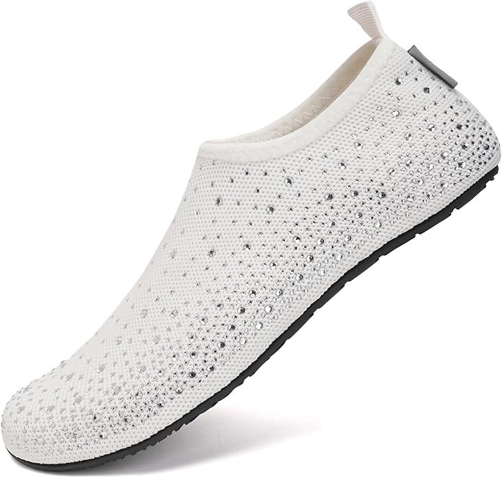 Ladies' Sparkly Slip-On Barefoot Aqua Socks