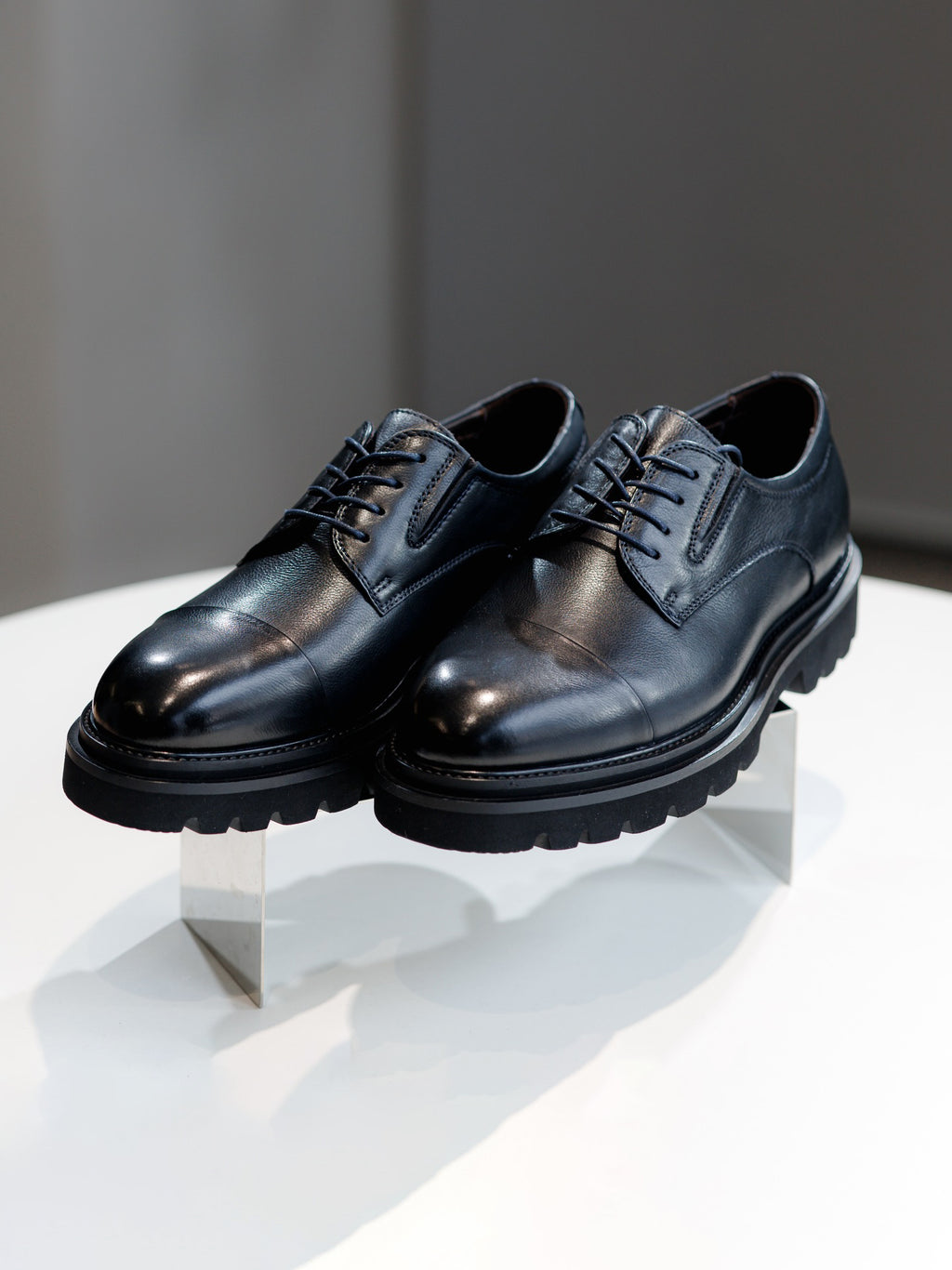 Cap-Toe Lug-Sole Blucher Dress Shoes