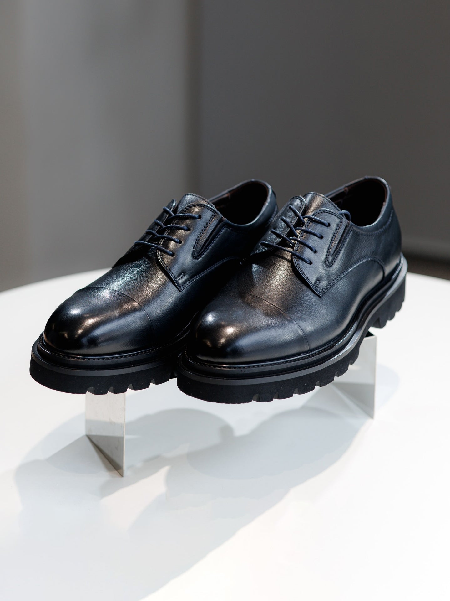 Cap-Toe Lug-Sole Blucher Dress Shoes