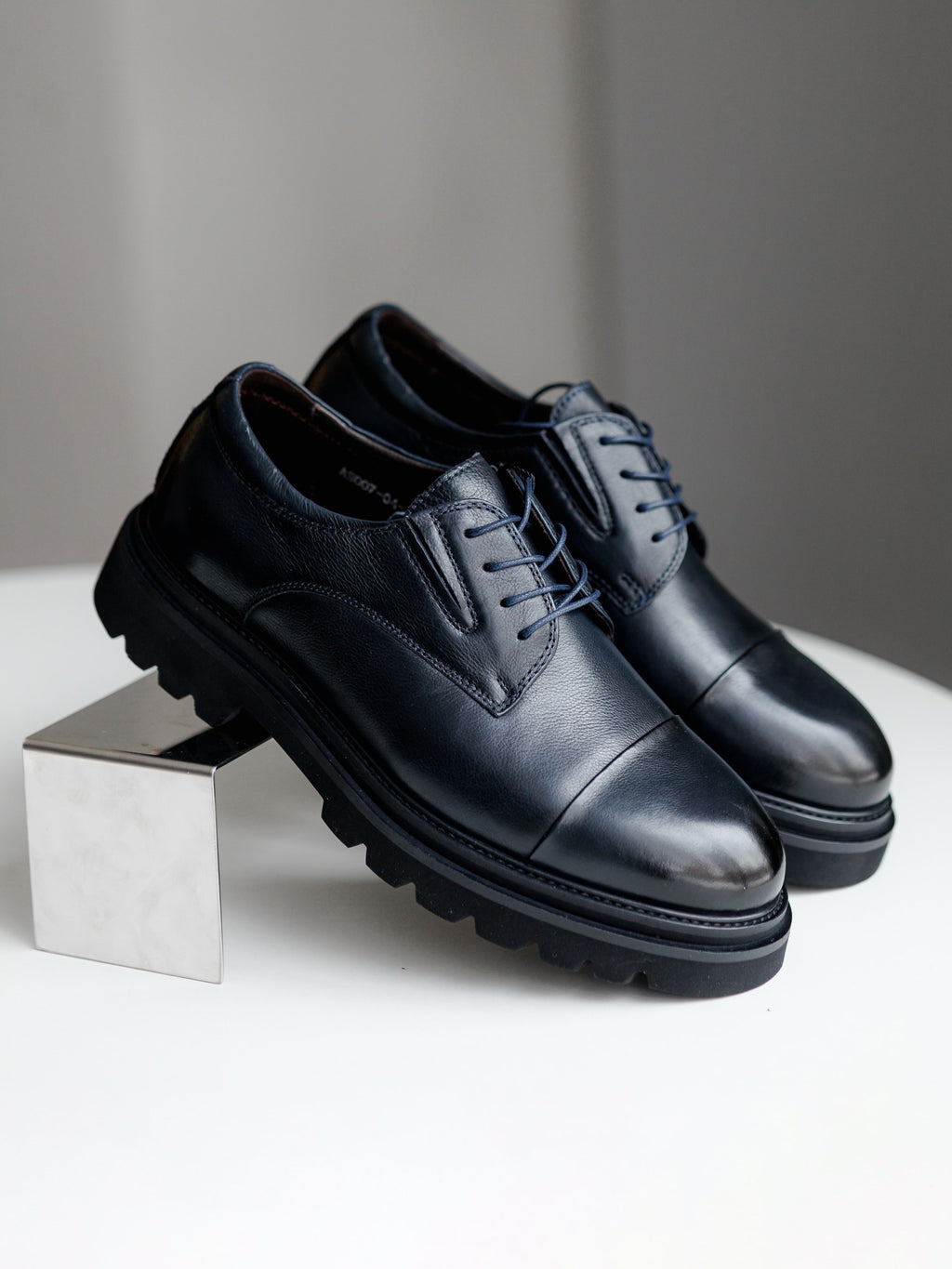 Cap-Toe Lug-Sole Blucher Dress Shoes