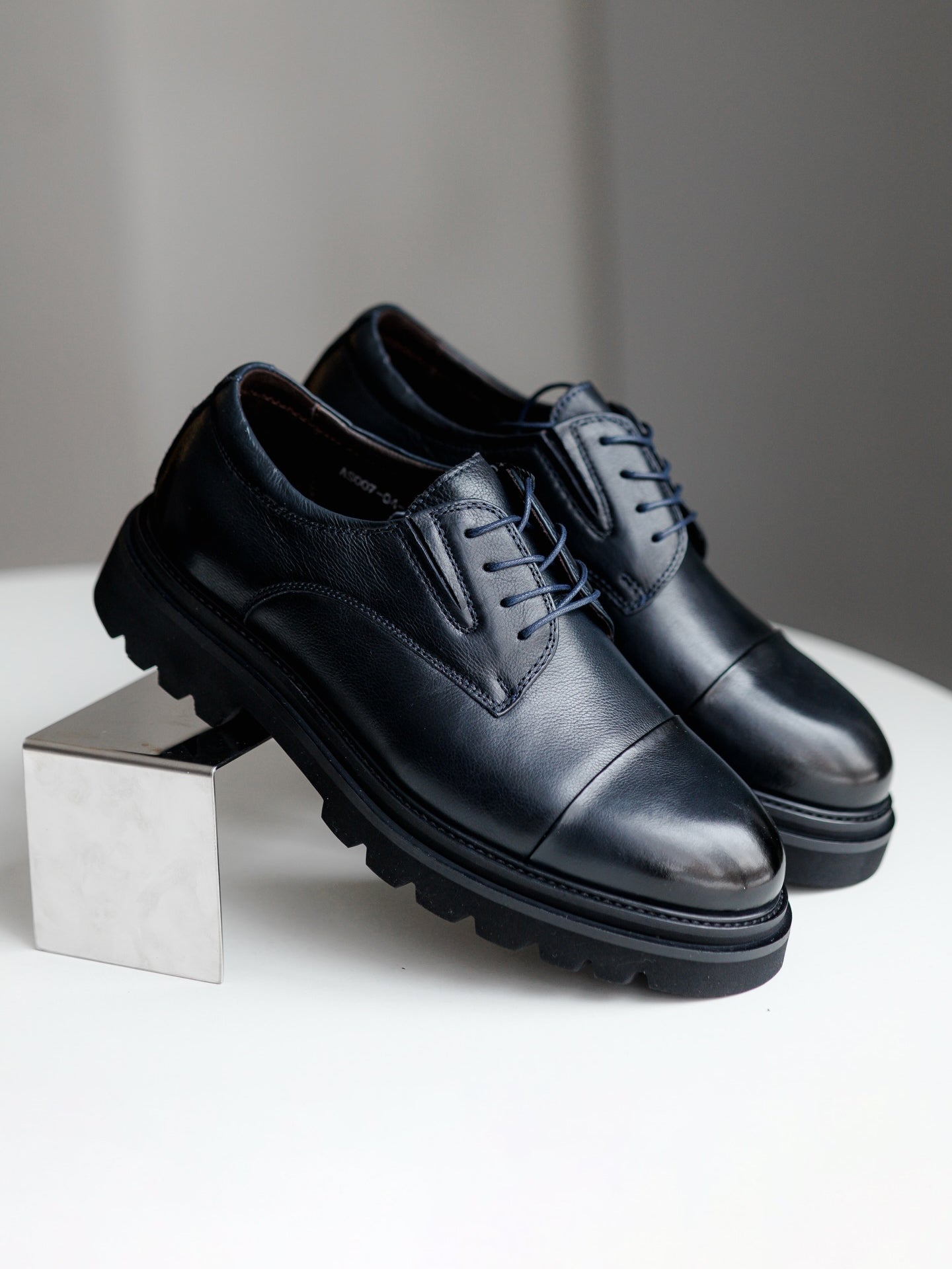 Cap-Toe Lug-Sole Blucher Dress Shoes